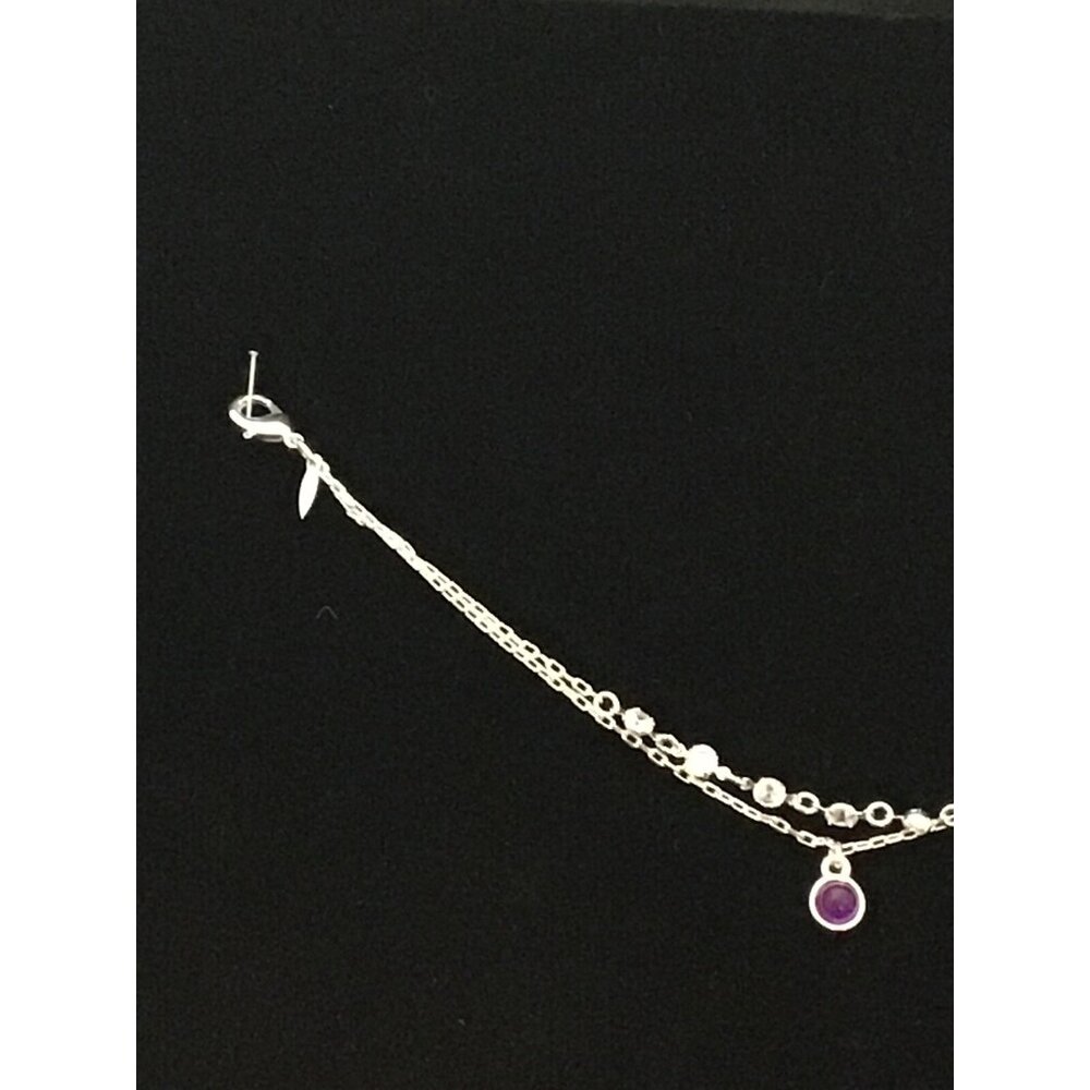 Avon Silver Tone Purple Peace Always with you Bracelet (1625-1-2) - Picture 3 of 5